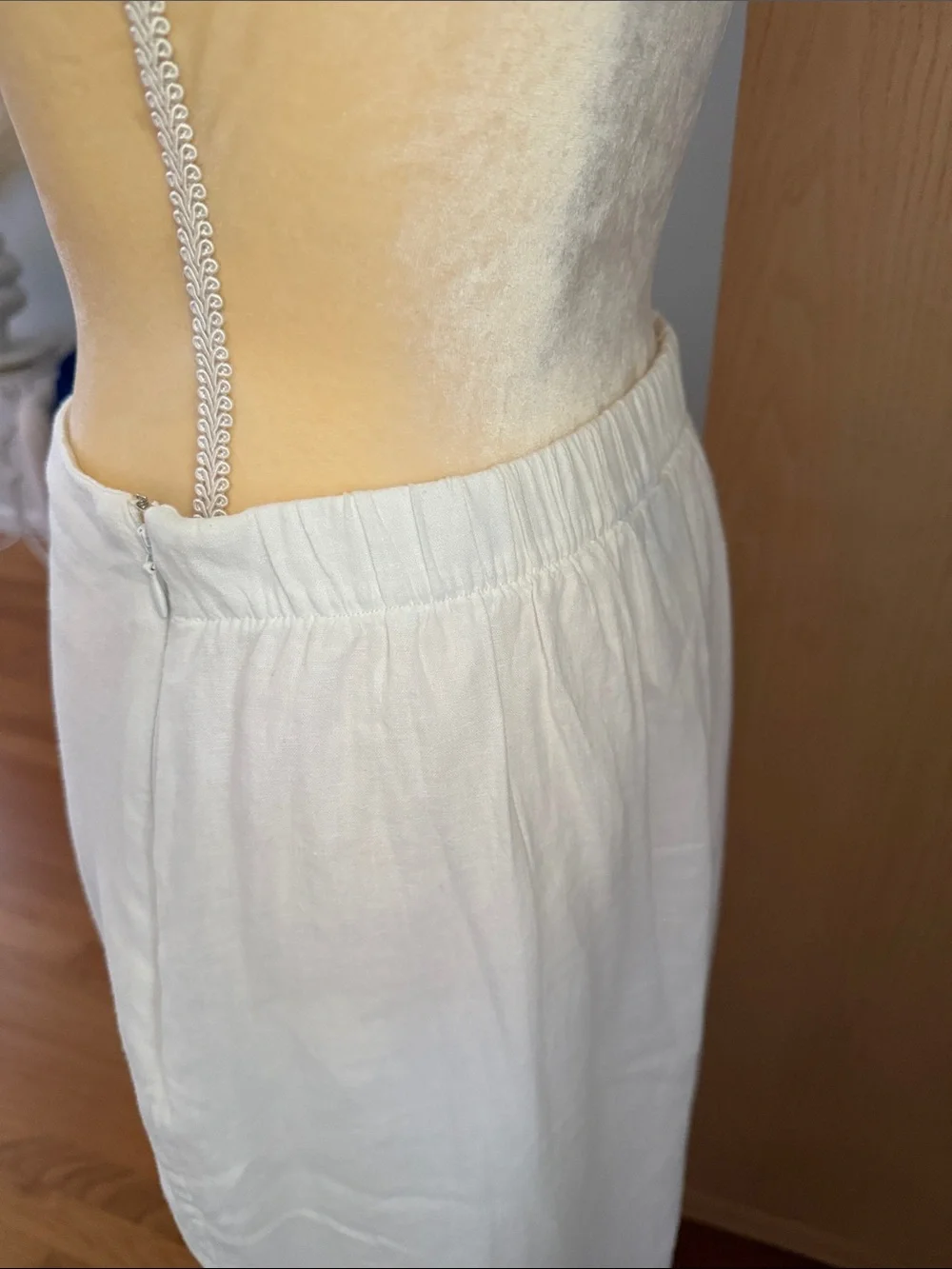 GAP White Maxi Linen-Blend Skirt